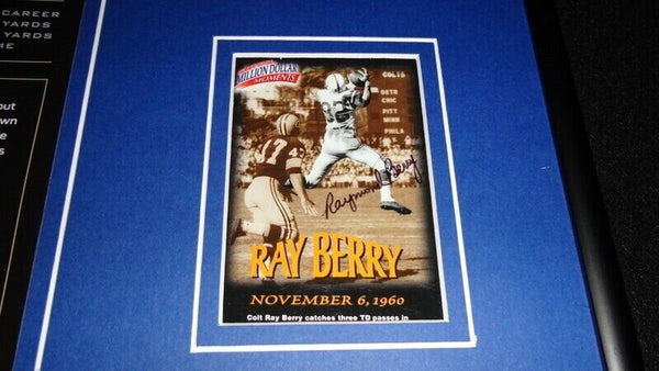 Raymond Berry Signed Framed 12x18 Photo Display Baltimore Colts