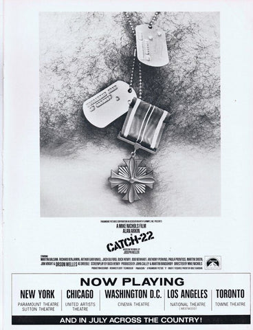 Catch-22 1970 ORIGINAL Vintage 9x12 Industry Ad Martin Balsam Art Garfunkel