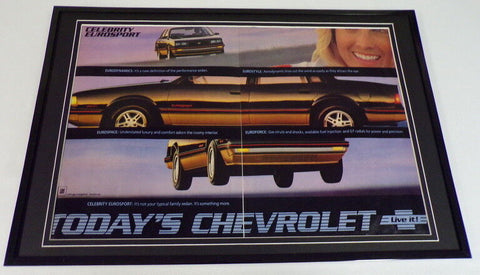 1985 Chevy Celebrity Eurosport 12x18 Framed ORIGINAL Advertising Display