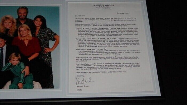 Michael Gross Signed Framed Typed Letter & Photo Display Family Ties