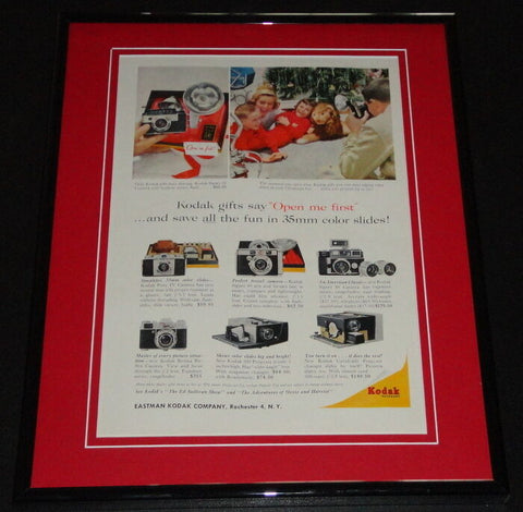 1958 Kodak Cameras Christmas 11x14 Framed ORIGINAL Vintage Advertisement