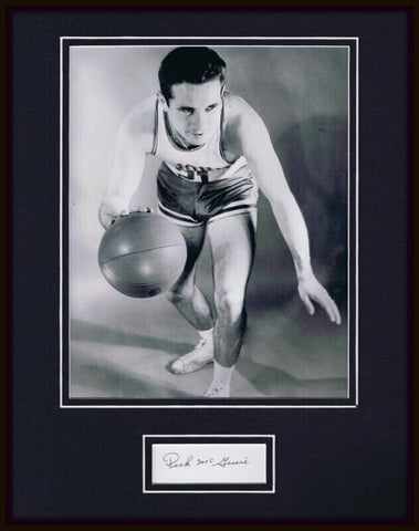 Dick McGuire Signed Framed 11x14 Photo Display Knicks North Carolina