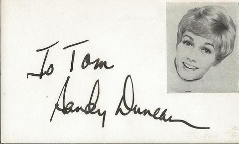 Sandy Duncan Signed Vintage 3x5 Index Card JSA Peter Pan