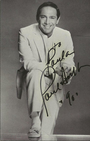 Paul Anka Signed 4x6 Photo Dated 1990