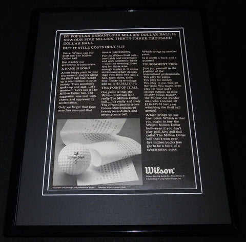 1968 Wilson Million Dollar Golf Ball 11x14 Framed ORIGINAL Advertisement