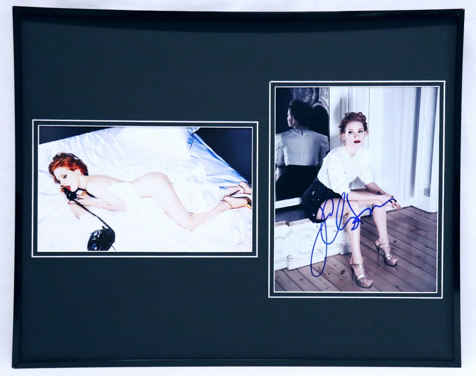 Jessica Chastain Signed Framed 16x20 Lingerie Photo Set 