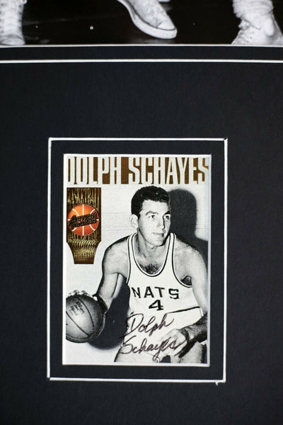 Dolph Schayes Signed Framed 16x20 Photo Display JSA Nats