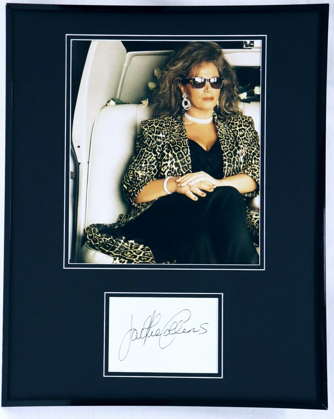 Jackie Collins Signed Framed 16x20 Photo Display 