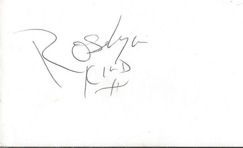 Roslyn Kind Signed 3x5 Index Card B