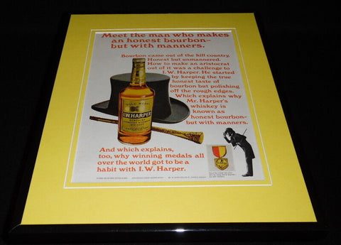 1969 IW Harper Whiskey 11x14 Framed ORIGINAL Vintage Advertisement