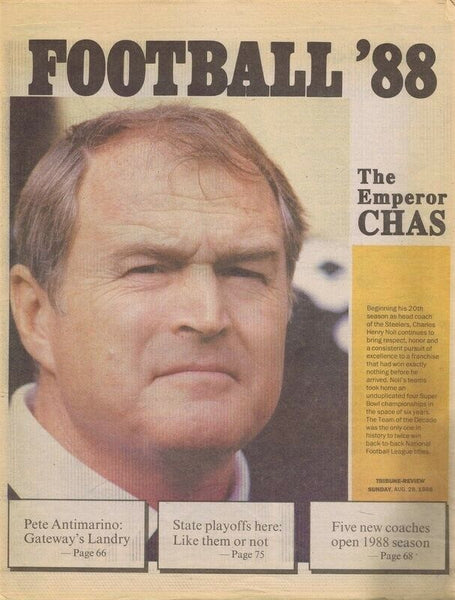 VINTAGE 1988 Valley Independent PA Newspaper Football Preview Chuck Noll