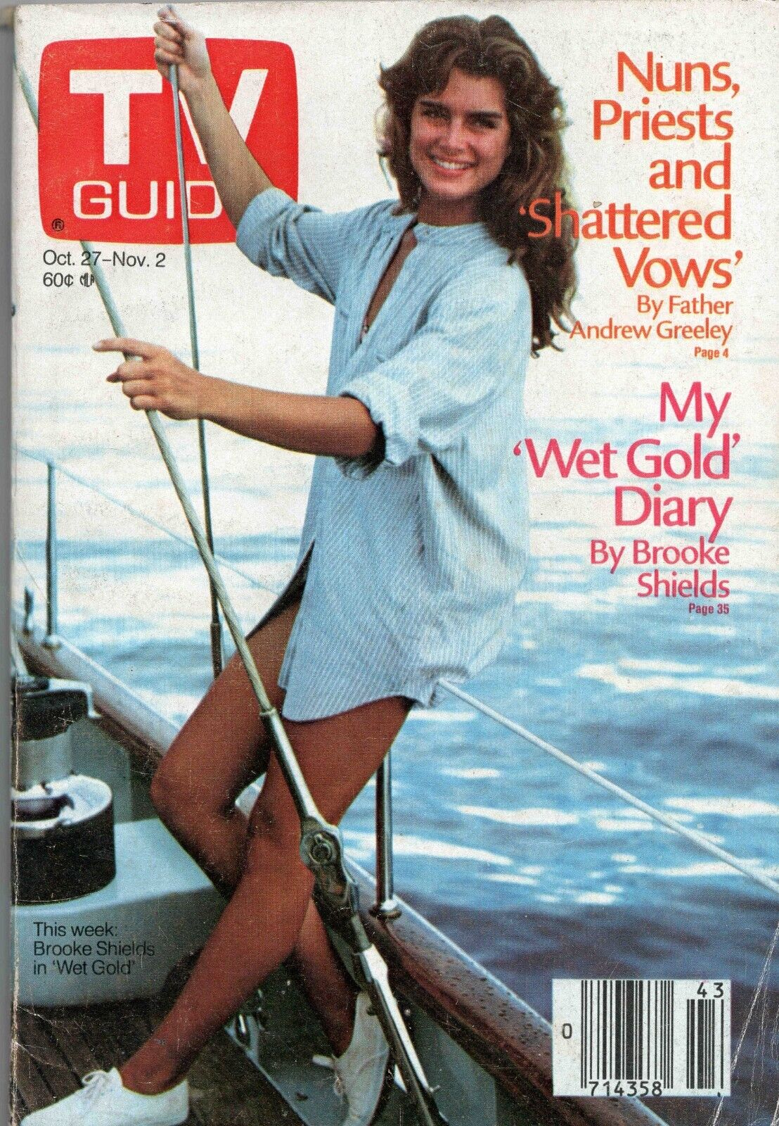 Oct 27 1984 TV Guide Magazine B Shields 1st Cover