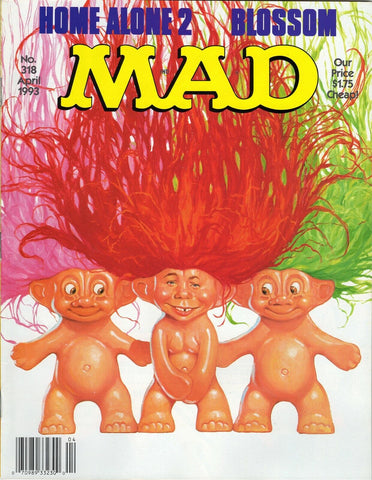 ORIGINAL Vintage 1993 Mad Magazine #318 Home Alone 2 Trolls Blossom