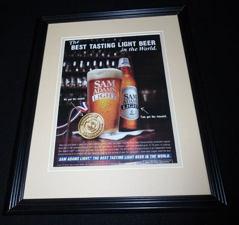 2004 Sam Adams Light Beer Framed 11x14 ORIGINAL Vintage Advertisement