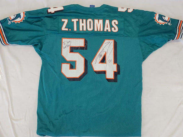 Zach Thomas Signed VINTAGE Miami Dolphins Champion Jersey Sz 48