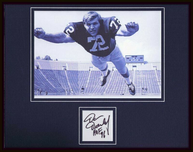 Dan Dierdorf Signed Framed 11x14 Photo Display Michigan