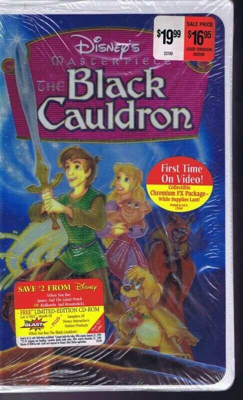 Disney Masterpiece Black Cauldron VINTAGE VHS Cassette Clamshell Box