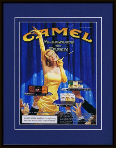 2003 Camel Cigarettes Smoking Blonde Girl Framed 11x14 ORIGINAL Advertisement