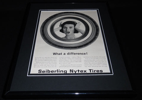 1962 Seiberling Nytex Tires Framed 11x14 ORIGINAL Vintage Advertisement