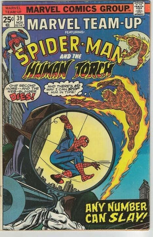 Marvel Team-Up #39 VINTAGE 1975 Marvel Comics Human Torch Spiderman