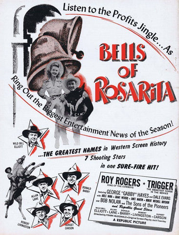 Bells of Rosaria 1945 ORIGINAL Vintage 9x12 Industry Ad Wild Bill Elliott