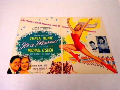 ORIGINAL Vintage 1941 It's a Pleasure 12x18 Industry Ad Poster Sonja Henie