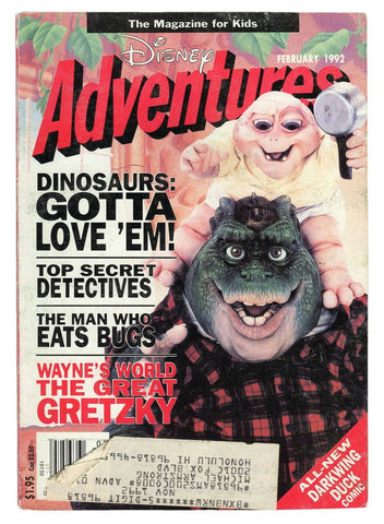 ORIGINAL Vintage Feb 1992 Disney Adventures Magazine ABC Dinosaurs Baby & Earl