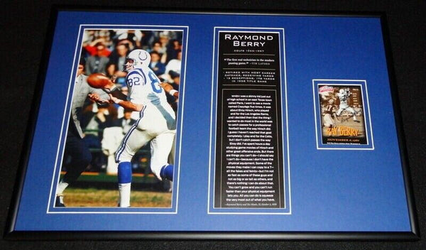 Raymond Berry Signed Framed 12x18 Photo Display Baltimore Colts