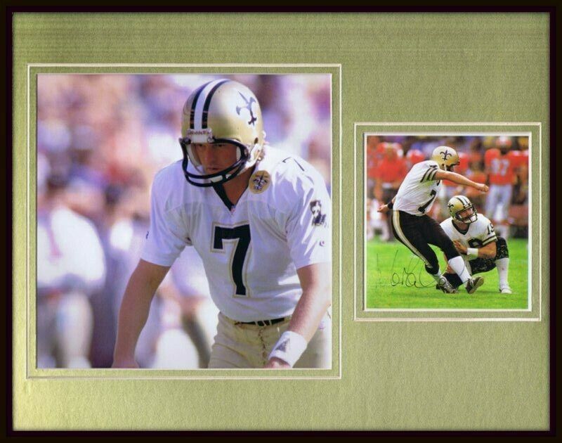 Morten Andersen Signed Framed 11x14 Photo Display JSA Saints