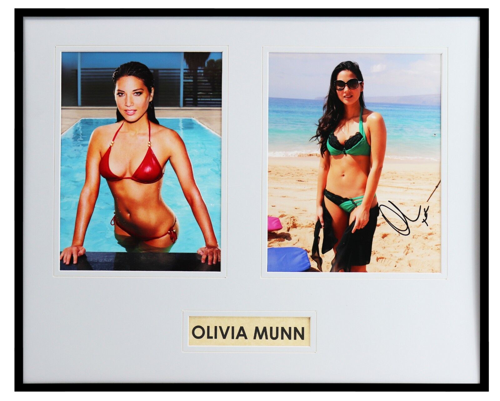 Olivia Munn Signed Framed 16x20 Bikini Photo Set X Men Apocalypse