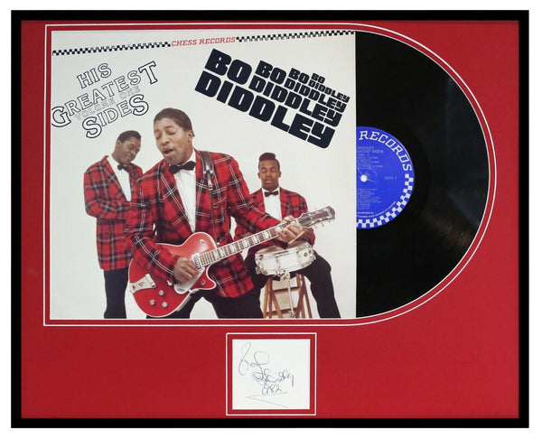 Bo Diddley Signed Framed 1985 Greatest Hits Record Album Display JSA