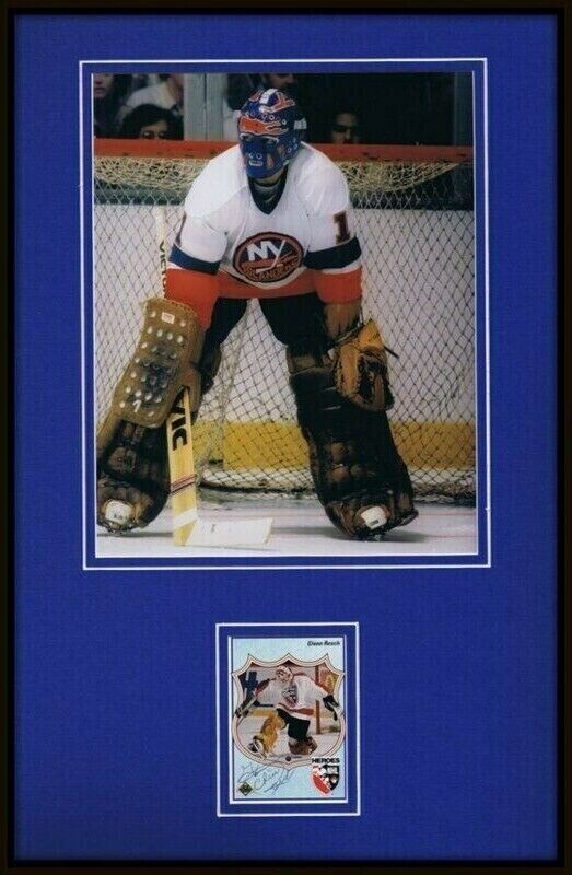 Glenn Chico Resch Signed Framed 11x17 Photo Display Islanders