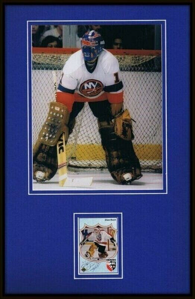 Glenn Chico Resch Signed Framed 11x17 Photo Display Islanders