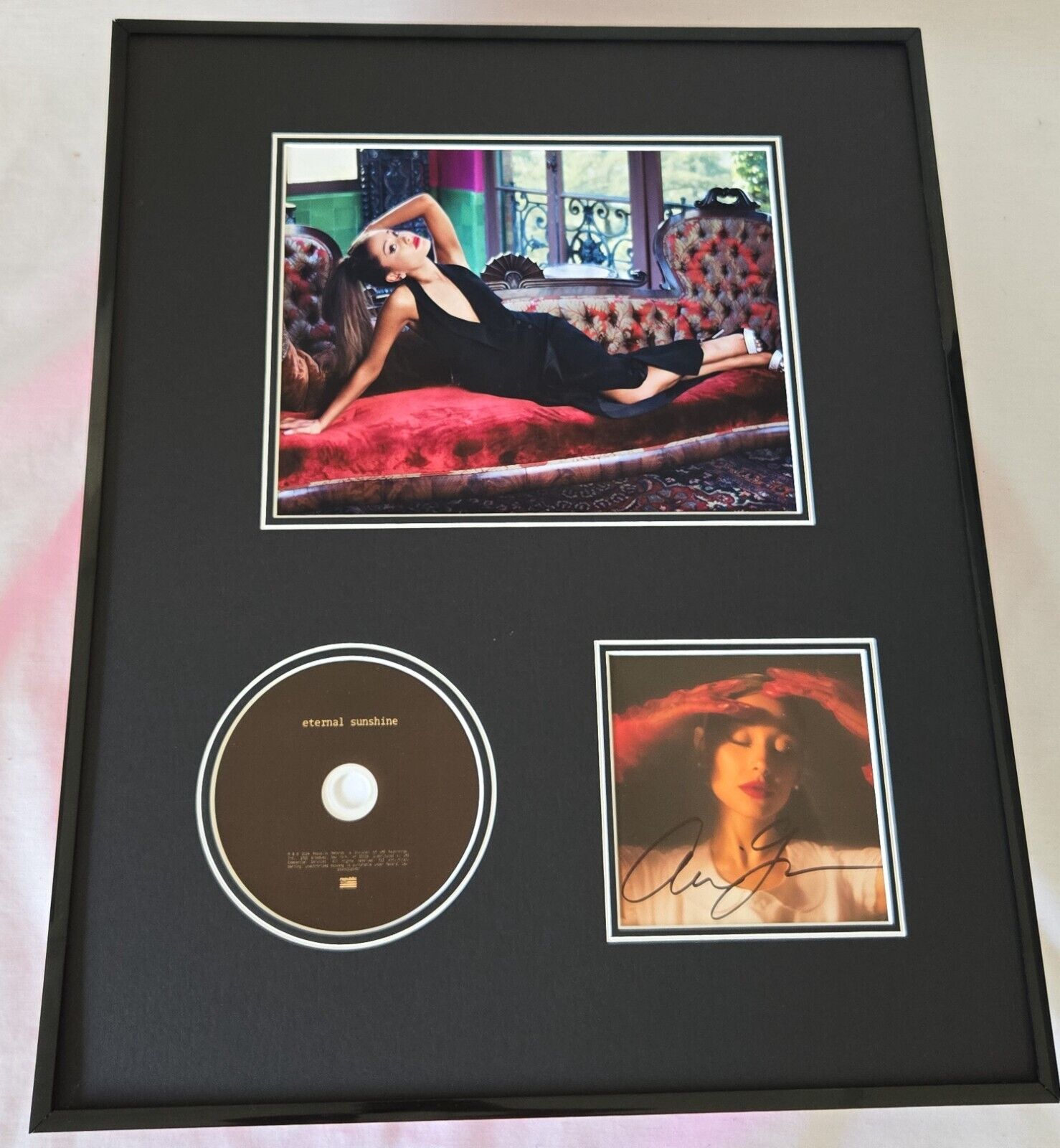 Ariana Grande Signed Framed 16x20 Eternal Sunshine CD & Photo Display