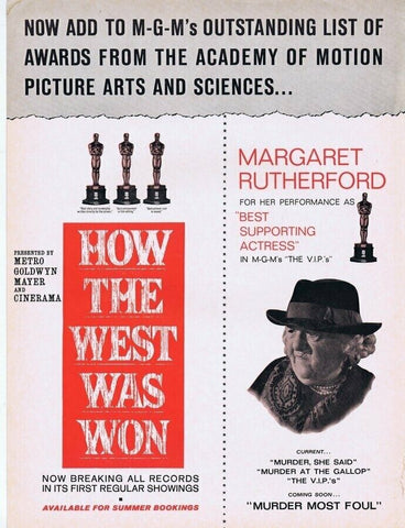 How the West Was Won 1964 ORIGINAL Vintage 9x12 Industry Ad Margaret Rutherford