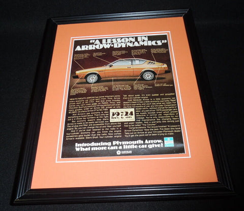 1975 Plymouth Arrow Framed 11x14 ORIGINAL Vintage Advertisement