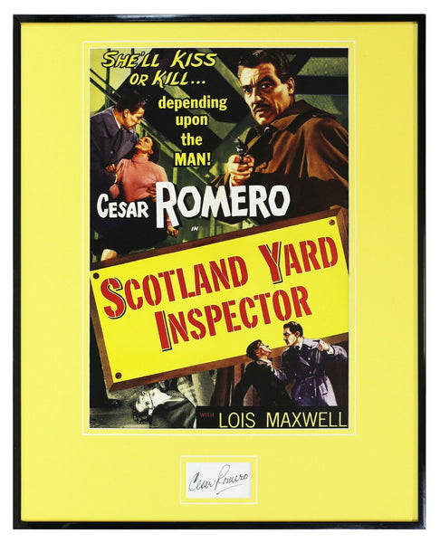 Cesar Romero Signed Framed 16x20 Scotland Yard Inspector Poster Display