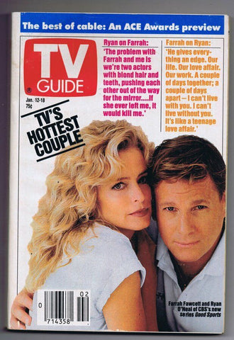 ORIGINAL Vintage TV Guide January 12, 1991 Farrah Fawcett Good Sports