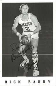 Rick Barry Signed 5.5x8.5 Promotional Photo Rockets