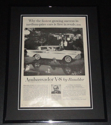 1959 Rambler Ambassador V-8 11x14 Framed ORIGINAL Vintage Advertisement C