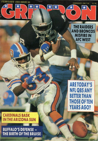  VINTAGE Feb 1989 NFL Gridiron Magazine Broncos Raiders