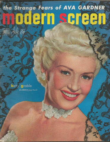 ORIGINAL Vintage July 1950 Modern Screen Magazine Betty Grable