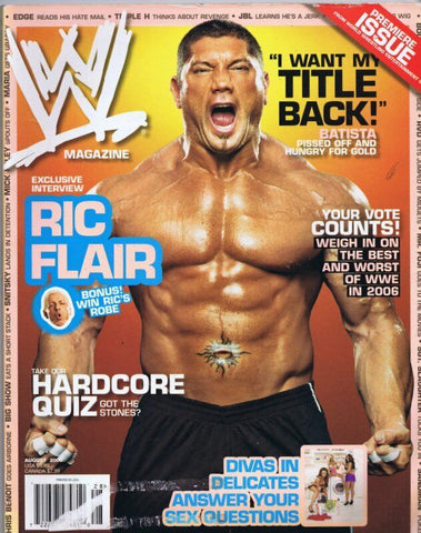 ORIGINAL Vintage August 2006 WWE Magazine Premiere Issue Batista