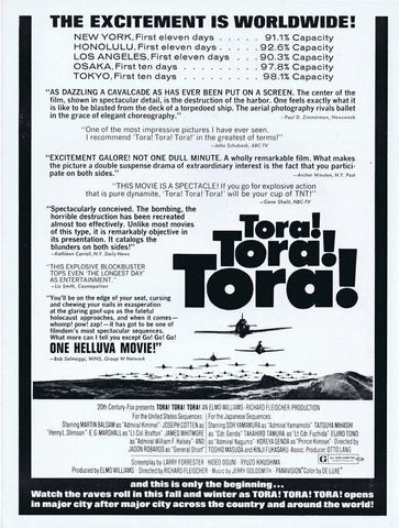 Tora! Tora! Tora! 1970 ORIGINAL Vintage 9x12 Industry Ad Martin Balsam