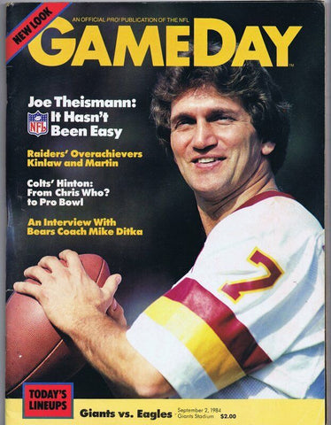 ORIGINAL Sep 2 1984 Gameday Magazine Program Giants Eagles Joe Theismann