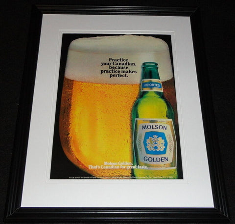 1983 Molson Golden Beer Framed 11x14 ORIGINAL Advertisement