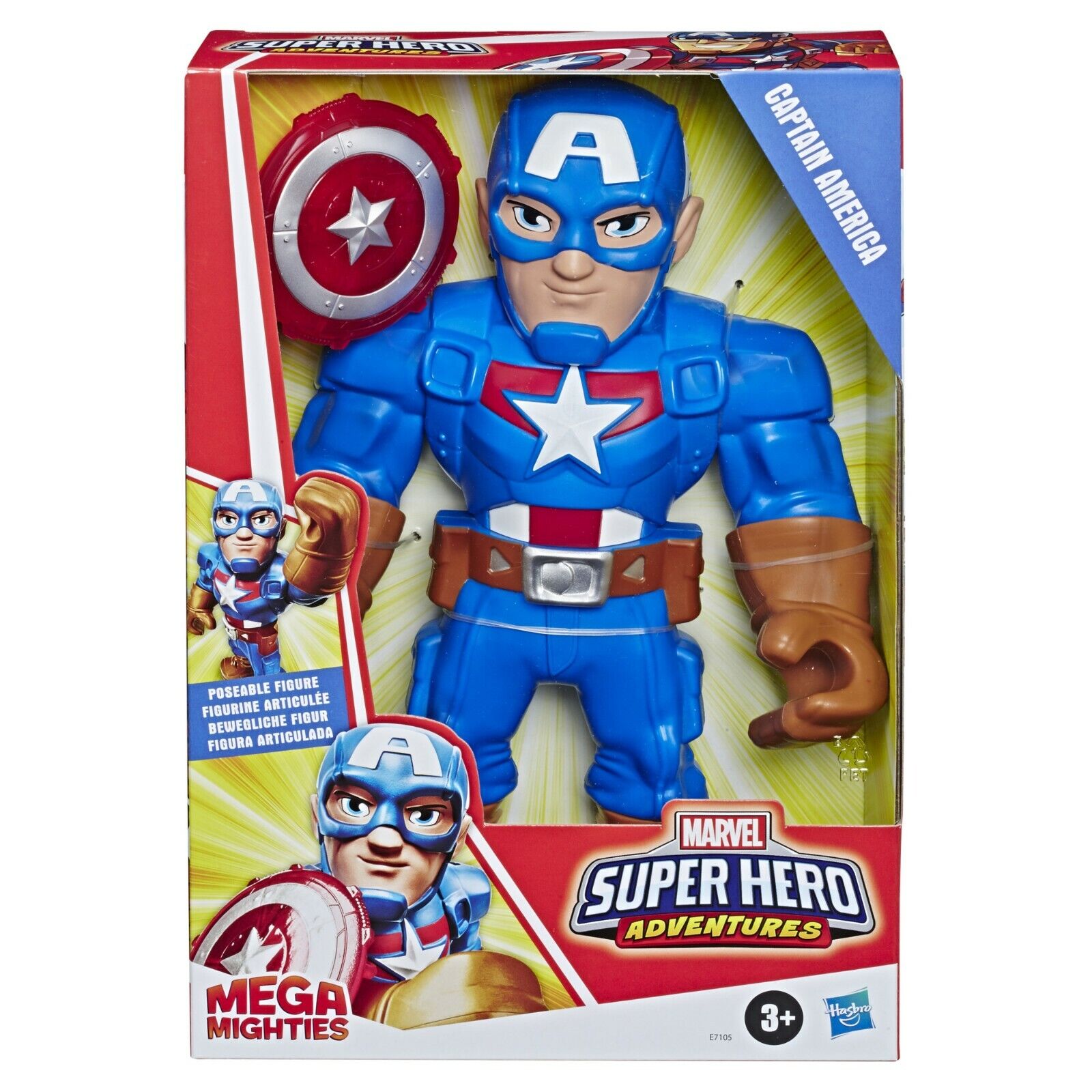 NEW SEALED Playskool Mega Mighties Marvel Captain America Walmart Exclusive