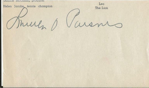 Louella Parsons Signed Vintage 3x5 Index Card JSA 