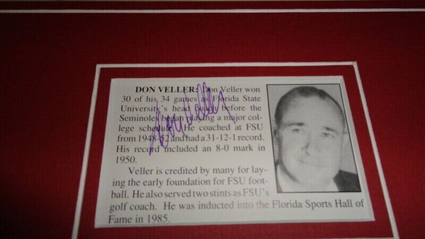 Coach Don Veller Signed Framed 11x17 Photo Display JSA Florida State