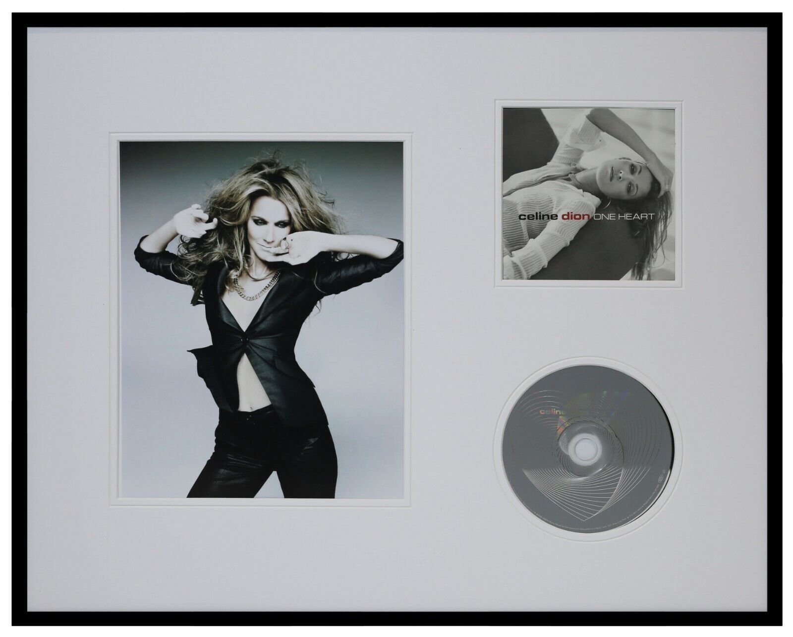 Celine Dion 16x20 Framed One Heart CD & Photo Display